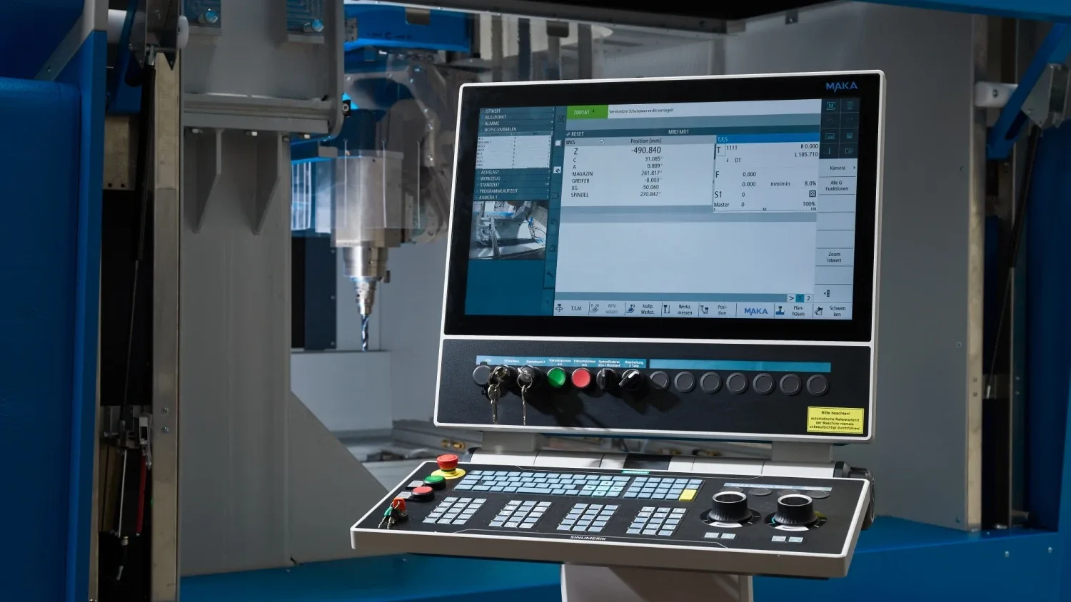 MAKA CNC machining centre with its control panel